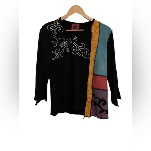 JG’S MAD LAB vintage top small blouse Staley Gretzinger art to wear - Picture 1 of 7